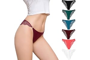 Solavia Multipacks of Lace Panties for Women, No Show Tanga, Sexy Cheeky Underwear, Seamless Front Design