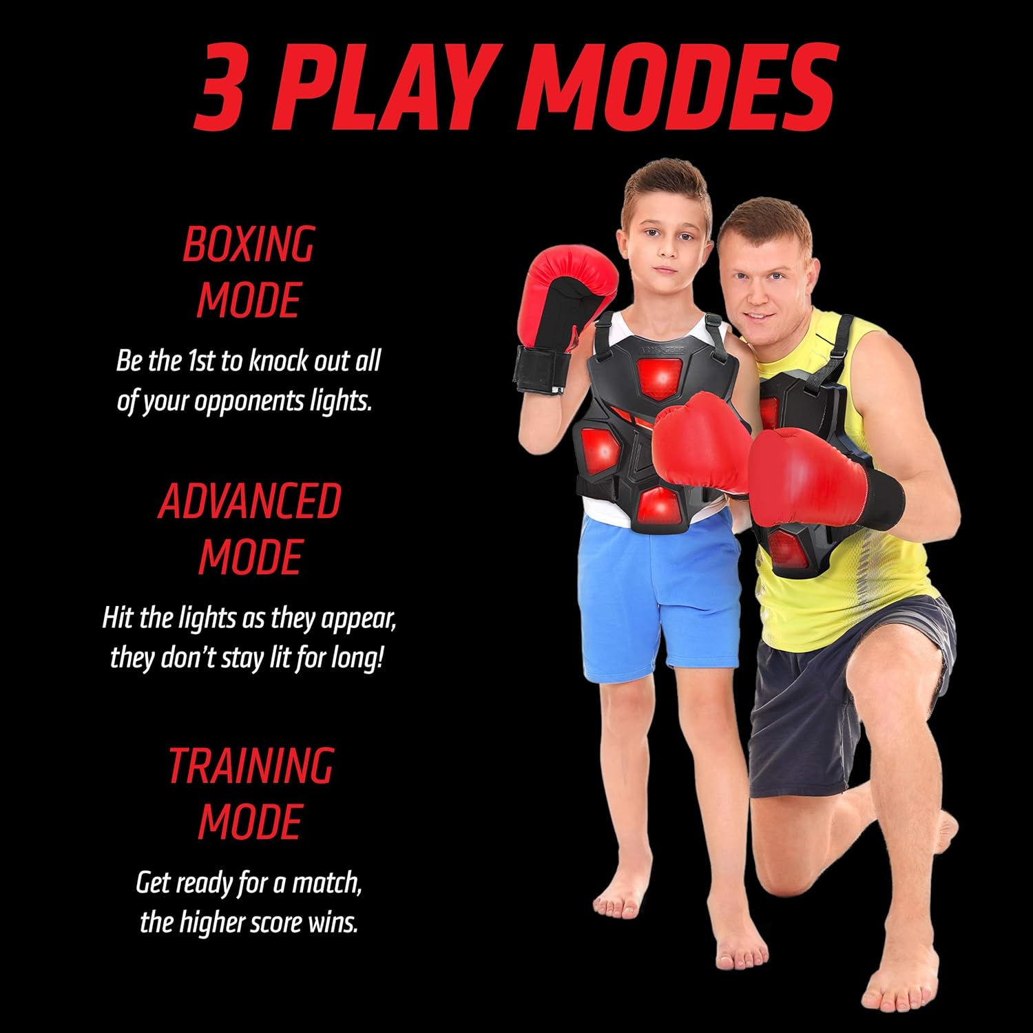 ArmoGear Electronic Boxing Toy for Kids | Interactive Boxing Game with 3 Play Modes, Includes 2 Pairs Boxing Gloves | Cool Toy for Teen Boys | Sports Toy for Kids Boys & Girls, Ages 8 Years +: Toys & Games