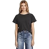 Boxy Crew Solid in Almost Black by THE GREAT. CORE KNITS