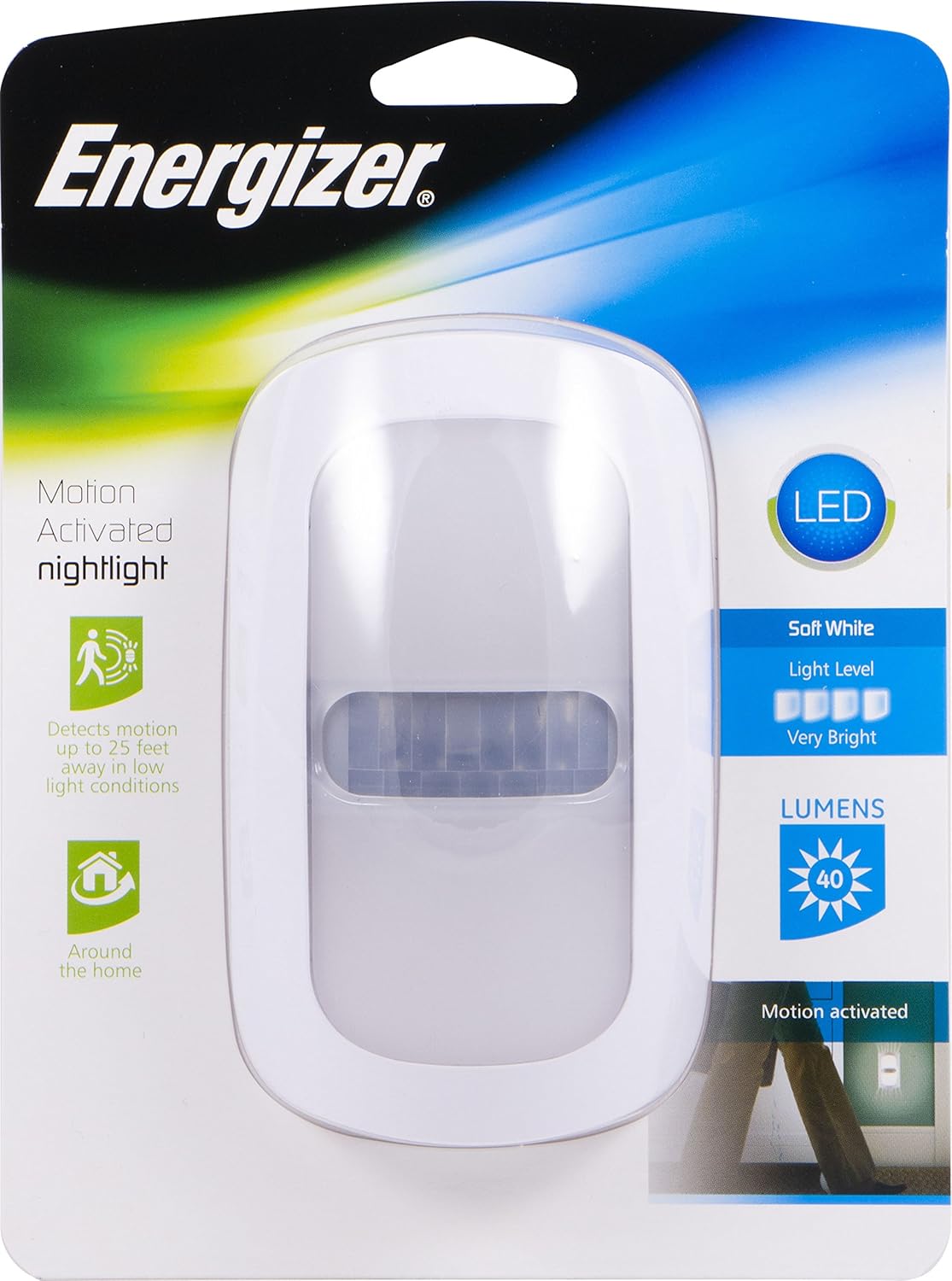 Energizer LED Motion Activated Décor Nightlight, Designer White Finish