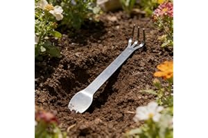 2 Pcs Mini Stainless Steel Hand Rake, Dual-Head Bonsai Gardening Tool for Soil Loosening & Pressing, Portable Small Rake for 