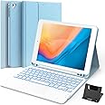 GreenLaw Keyboard case for iPad 9.7 inch, iPad 6th Gen (2018), iPad 5th Gen (2017), iPad Air 2 (2014), 7 Color Backlit, Support 2 BT Devices, Touchpad Keyboard iPad Pro 9.7, Blue