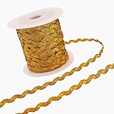 Rick Rack Wave Bending Fringe Trim 40 Yards Gold