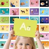 Dotimo Alphabet Picture Mnemonic Cards, 26 Uppercase &amp; Lowercase Letter Learning Cards for Kids Letter Cognition, ABC Montessori Early Learning Tool for Toddlers, Classroom &amp; Home Activity