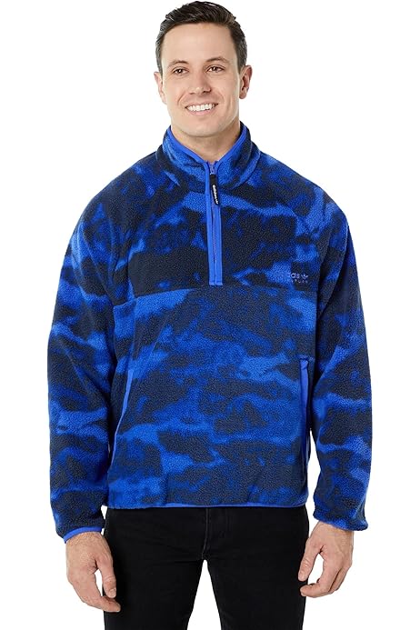 adidas Originals Adventure Polarfleece AOP 1/2 Zip Sonic Ink SM at Amazon  Men's Clothing store