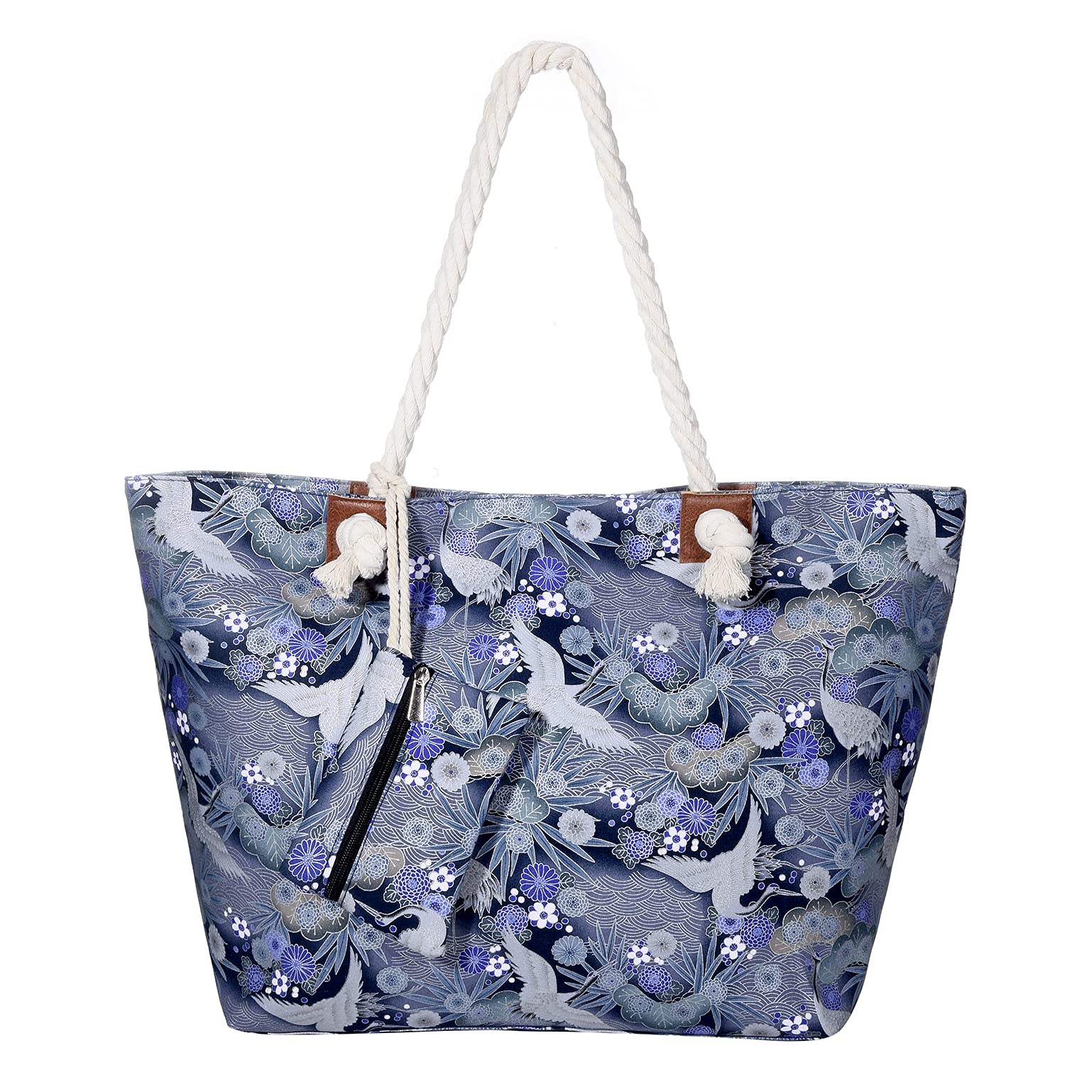 MASADA Large beach bag water resistant with zip Art Deco