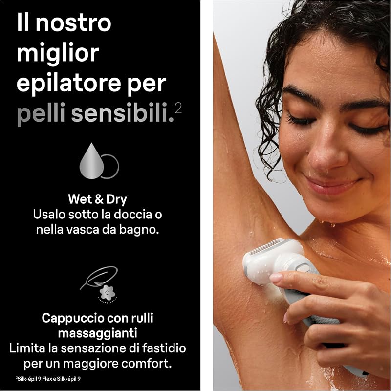 Silk-Épil 9 Epilatore Elettrico Donna, 9-041 Argento