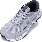 AOV Wide Toe Box Running Shoes Women Arch Support Walking Sneakers for Plantar Fasciitis Athletic Tennis Orthotic Shoes for Workout Gym Black Size 8