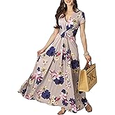 KOH KOH Womens 2026 Long Flowy Cap Sleeve Empire Waist Cocktail Maxi Dress Gown