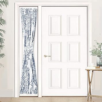 Amazon Com Driftaway Samantha Door Curtain Thermal Room Darkening Privacy French Door Panel For Patio Sliding Window 1 Rod Pocket Curtain With Matching Tieback 25 Inch By 72 Inch Plus 1 5 Inch Header