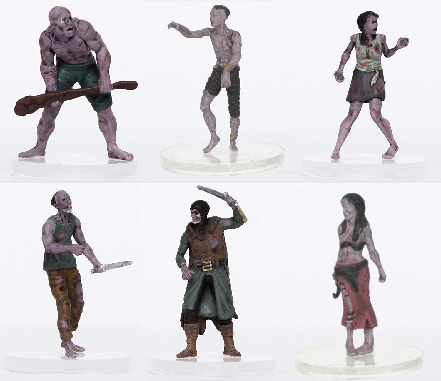 Zombies Party of 6 Set A 28mm Prepainted Plastic Miniatures