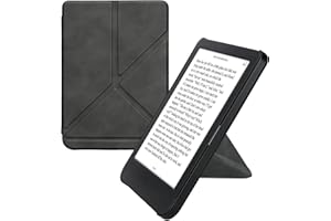kwmobile Origami Case Compatible with Kobo Clara BW/Colour Case - Slim PU Leather Cover with Stand - Anthracite