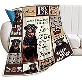 Lureix Rottweiler Gifts Blanket, Rottweiler Throw Blankets, Dog Gift for Women Men Boys Girls Lover Adult Cozy Fleece Flannel Bedding Stuff Animal Plush for Couch Sofa Bed Decor 50"X40"