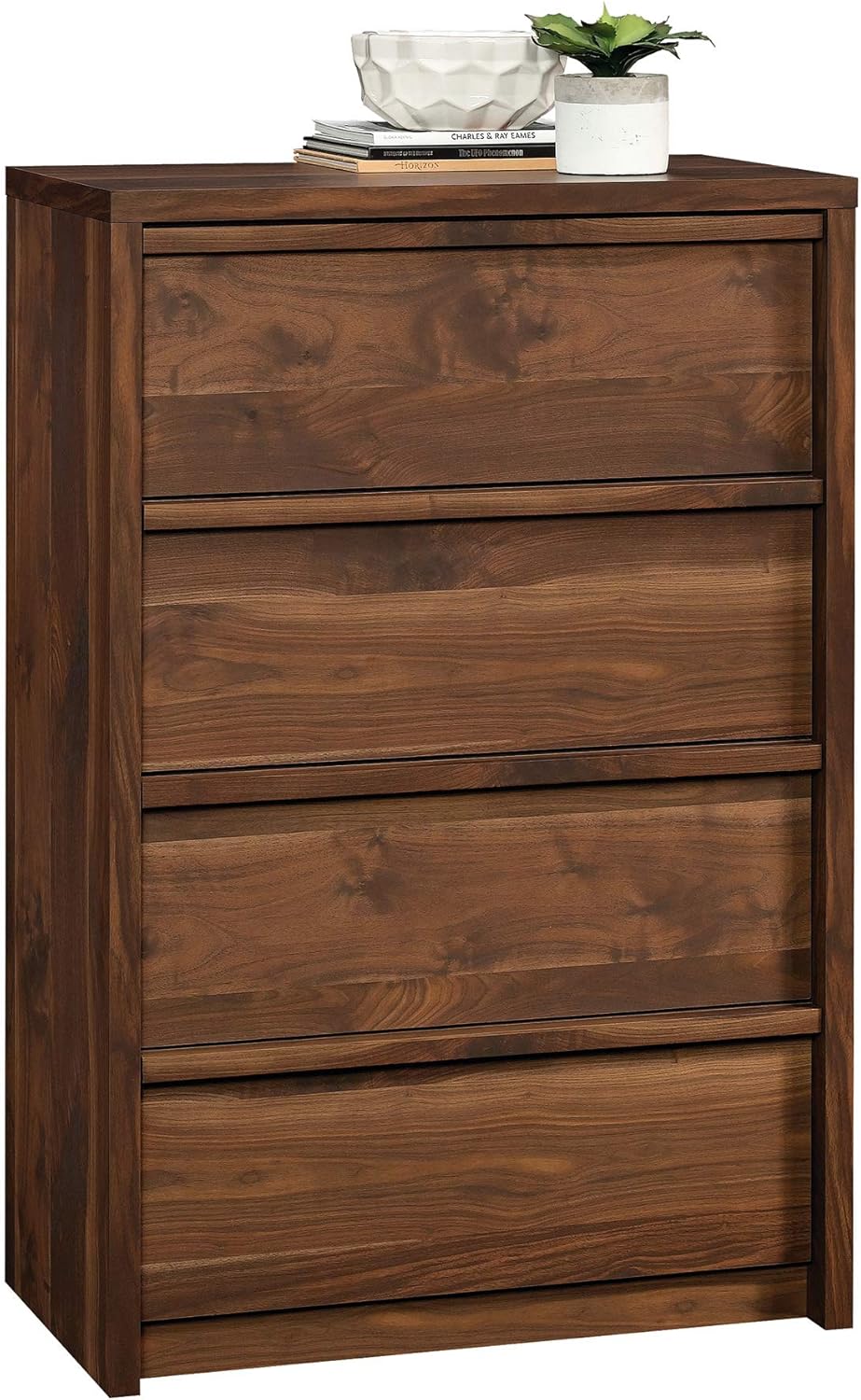 Sauder Harvey Park 4-Drawer Chest, Grand Walnut finish: Furniture & Decor