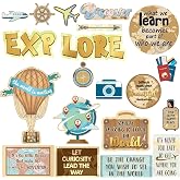 Travel The Map Bulletin Board Set, 27 Pcs Classroom Decor Cutouts | Motivational Sign, Bulletin Board Ready, Travel Theme, Classroom Wall Decor, Social Studies Display