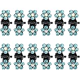 VOCOSTE 12 Pcs Mini Hair Claw Clip, Small Rhinestone Hair Clips, Metal Little Hair Clips for Women and Girl Flower Hair Accessories, Blue
