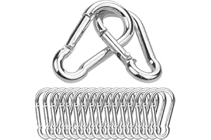 AKOLAFE 60 Pack Spring Snap Hook, 2 Inch Zinc-Galvanized Steel Spring Clips, M5 Keychain Quick Links, 220lbs Load Capacity He