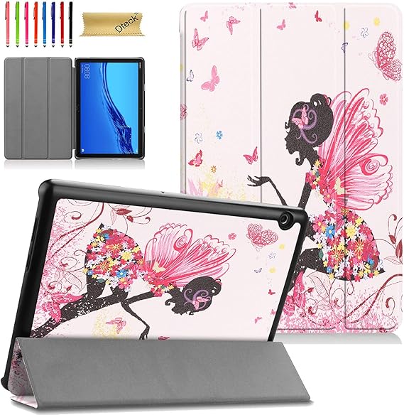 case for huawei mediapad t5 10 dteck lightweight folio tri fold case multiple viewing stand back protective cover for huawei mediapad t5 10 inch
