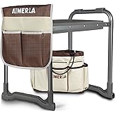 Aimerla Foldable Garden Kneeler Seat Heavy Duty [Upgraded Widened Thick Kneeling Pad] Garden Stool with Large Garden Tool Bag