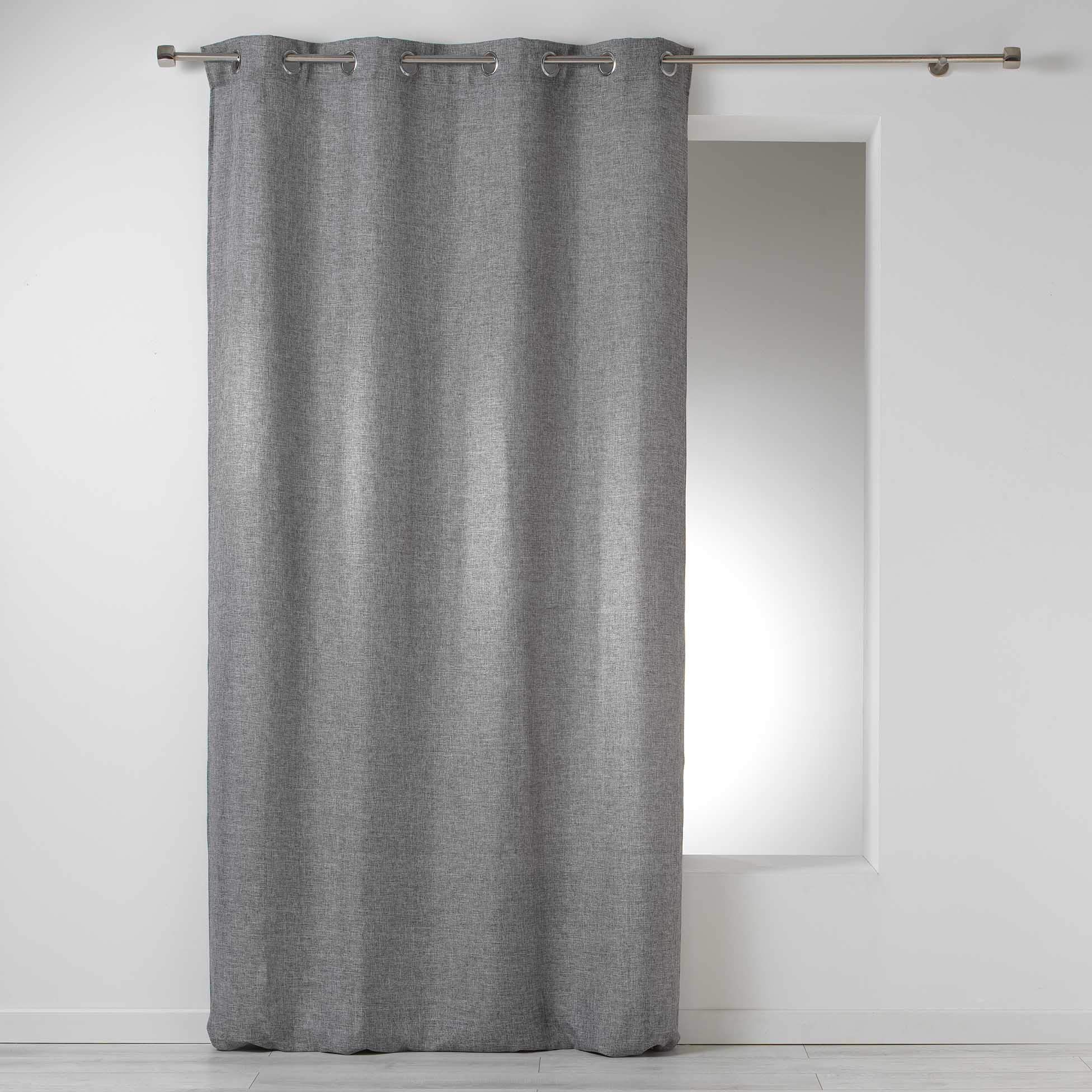 Homea Polyester Eyelet Curtains, polyester, anthracite, 260x140 cm