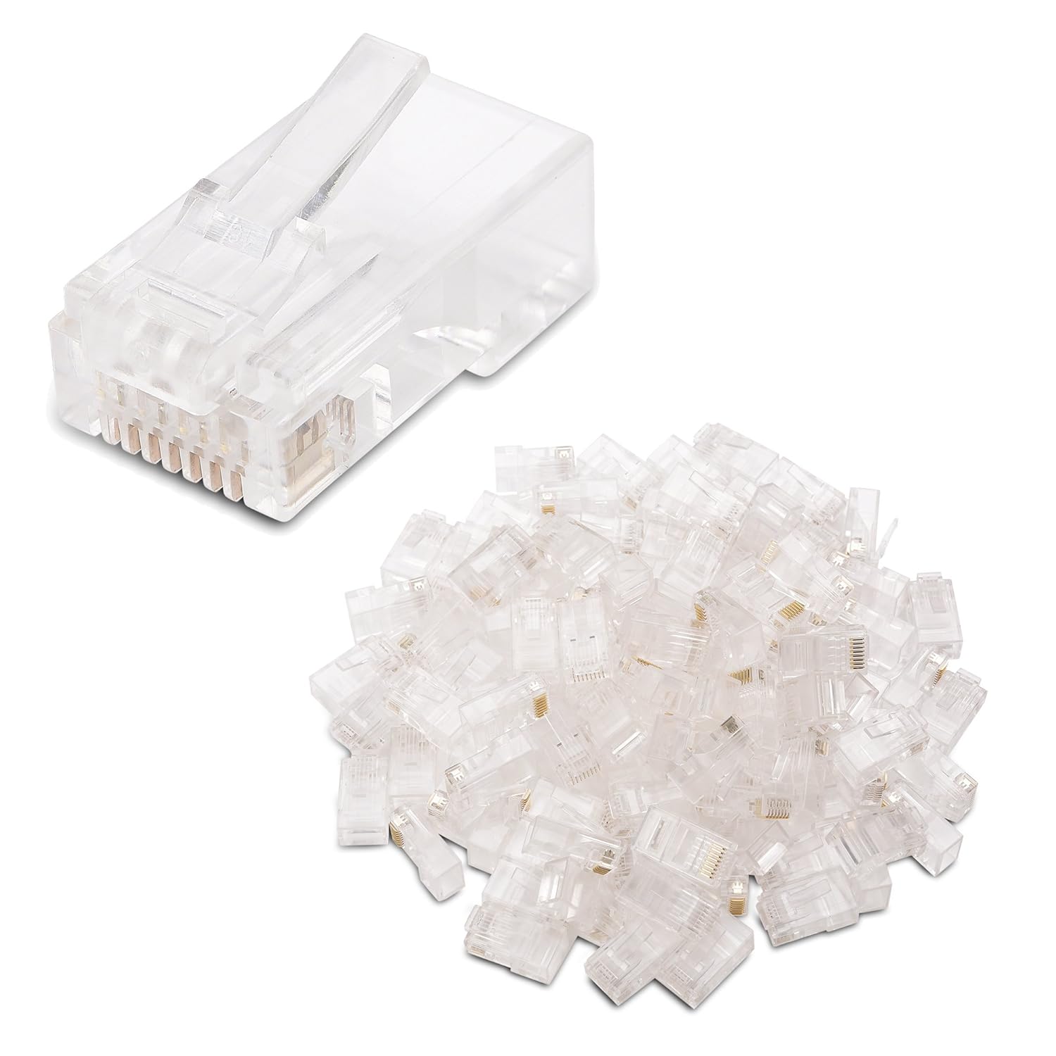 Cable Matters (100-Pack Cat 6 RJ45 Modular Plugs for Large Diameter Cable