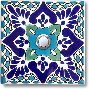 Doorbell Cover 100 Handcrafted Ceramic Tile With Lighted Push Button 4x4 Amazon Ca Home