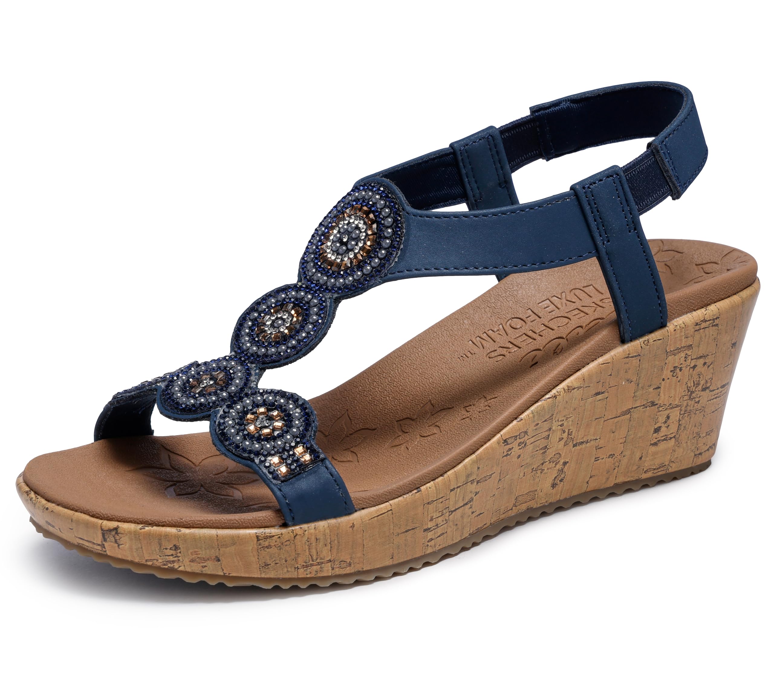 Skechers womens Beverlee - Date Glam Sandal , Navy , 8.5 Image Skechers womens Beverlee - Date Glam Sandal , Navy , 8.5 Image