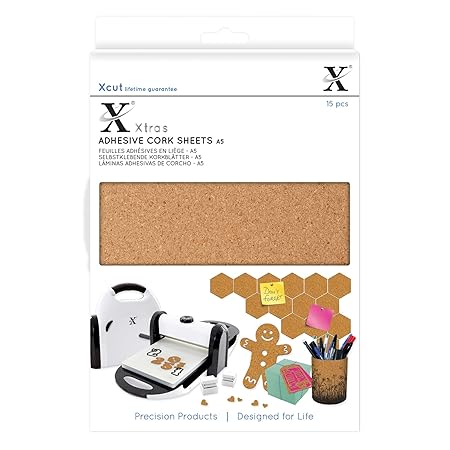 Xcut XCU174403 Xtra's Korkblätter, selbstklebend, neutral, A5, 15 Stück, 0.1 x 14.8 x 21 cm