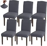 Granbest High Stretch Dining Chair Covers Set of 6 Grey Parson Slipcovers
