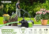 VEATON 800W Portable Garden Booster Pump 1in Female Thread 4m Hose view 2