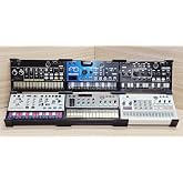 The Analog Source 2 Tier Black Desktop Stand Holds 6 Korg Volca Beats Bass FM Keys Nubass Loop Mix Sample Synthesizer Mixer Drum Rhythm Machine Sampler