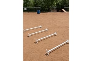 THE DOG AGILITY SHOP Dog Agility Cavaletti, Dog Agility Equipment Dog Hurdle Jump Set of 4 Adjustable Dog Jumps for Backyard Agility Training and Conditioning Rehabilitation