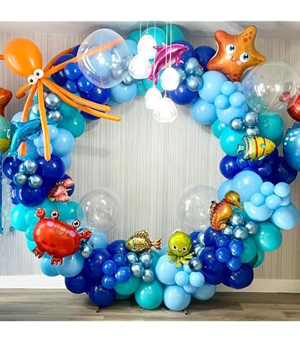 Jollyboom Ocean Animal Birthday Decorations - Banner & Garland With Starfish, Turtle, Whale For Boys - View #2
