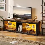Bestier 140cm TV Stand for 65 Inch TVs with RGB LED Lights & USB Ports view 1