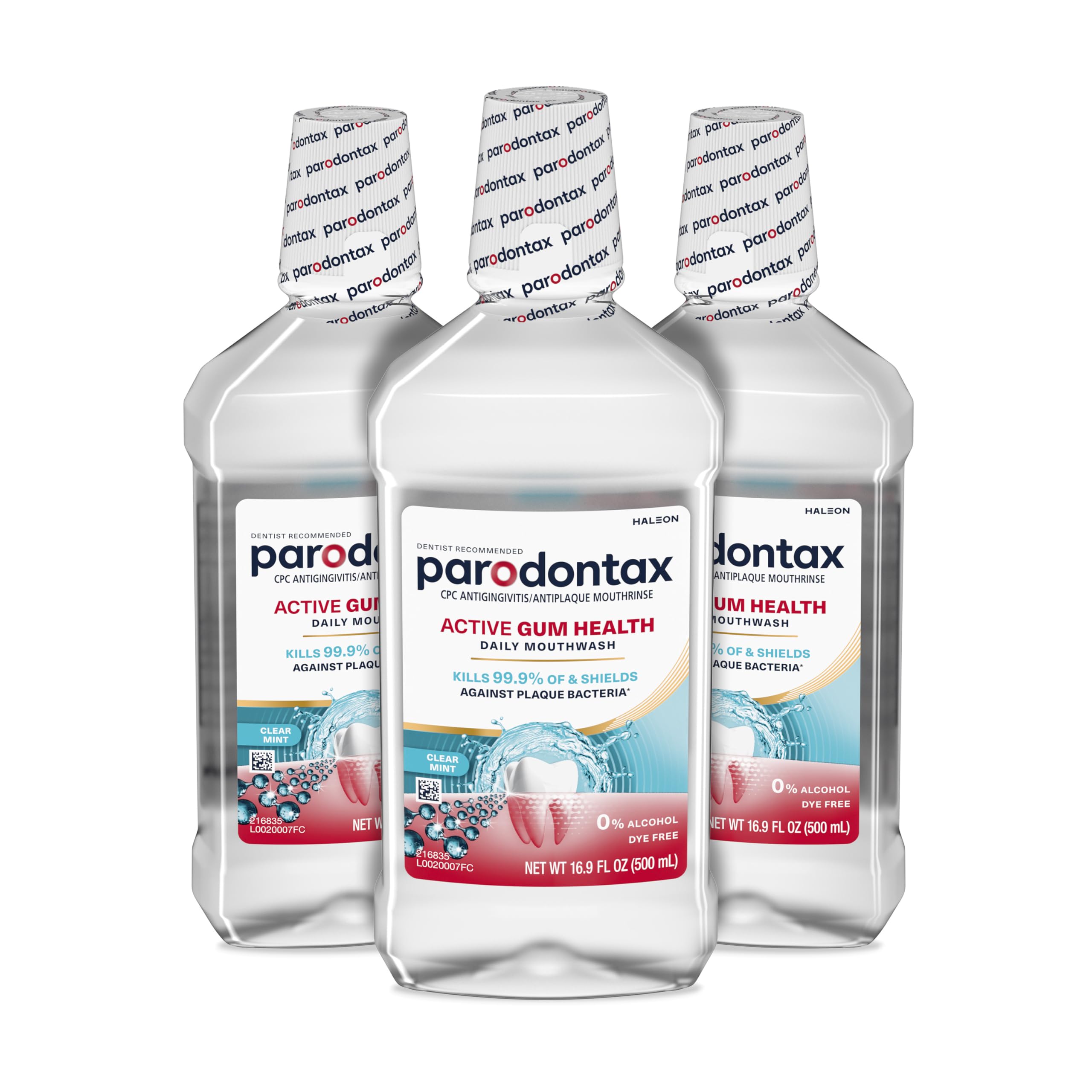 Photo 1 of ***PARTIAL SET MISSING ONE- PRICE ADJUSTED*** Parodontax Active Gum Health Mouthwash, Antiplaque and Antigingivitis Gum Mouthwash, Clear Mint, 16.9 Fl Oz x 3