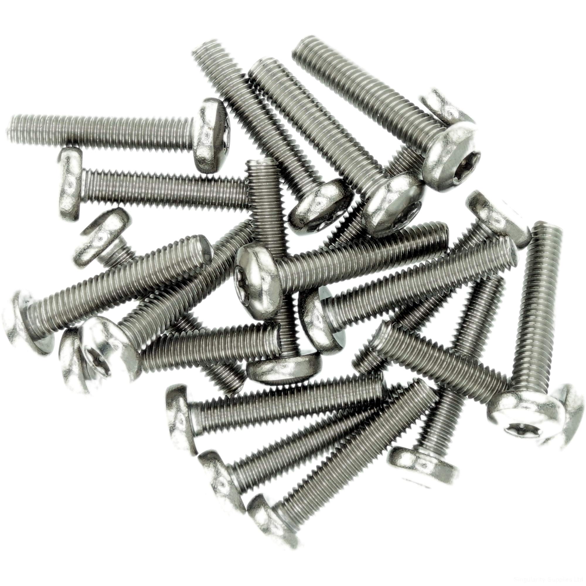 M2.5 (2.5mm x 10mm) TX Pan Thread Rolling Screw - Stainless Steel (A2) (Pack of 20)