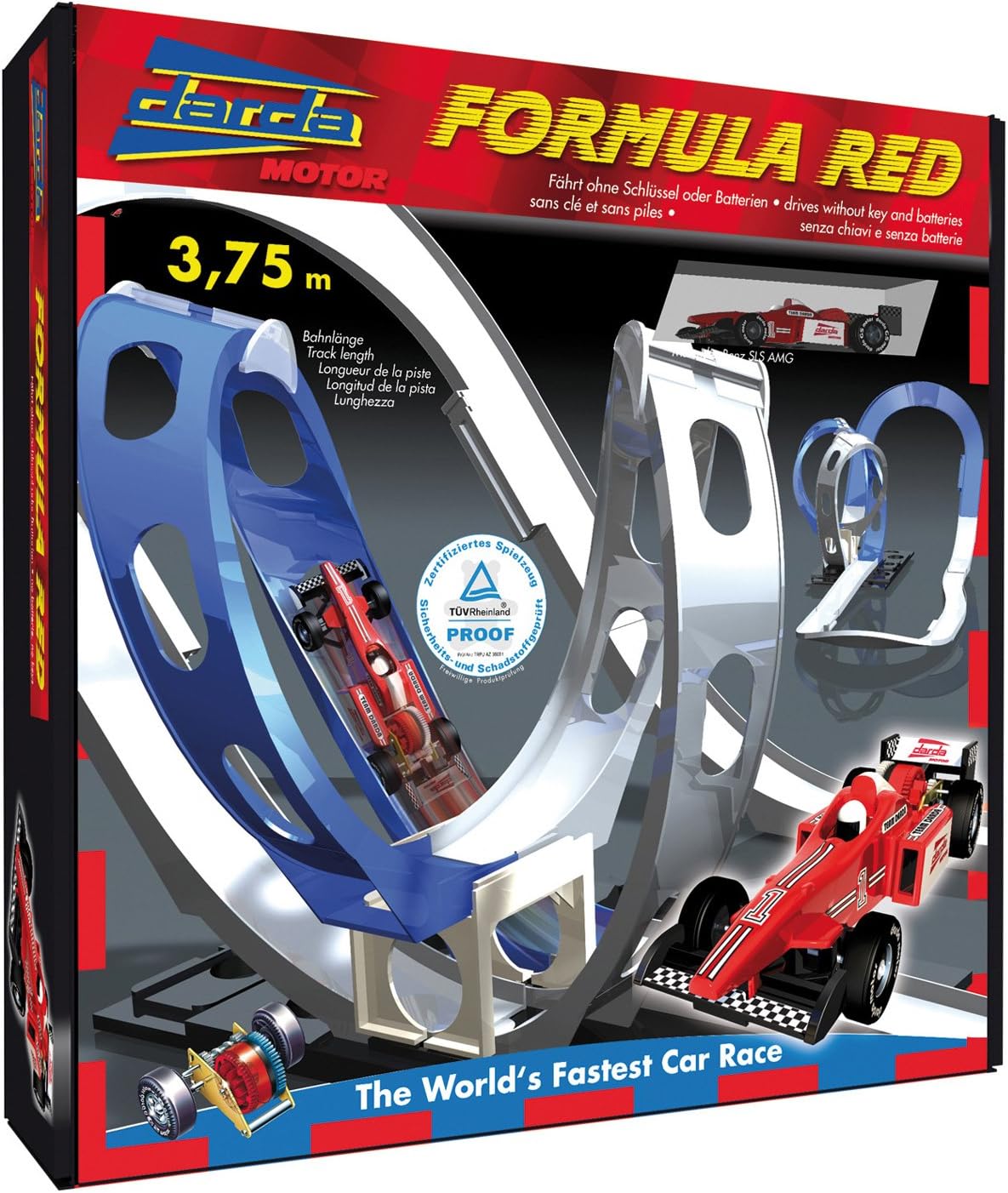 SIMM Spielwaren Darda 50106 Racing Formula Red With Red Racing Cars 375 cm long Track