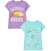 The Children's Place Girls School Days Short Sleeve Graphic T-Shirts,multipacks