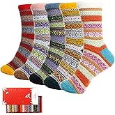 ICEIVY Socks Women, Soft Knit Wool Winter Thick Warm Cabin Fuzzy Crew Women Socks 5 Pack