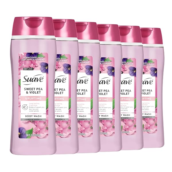 SUAVE MOISTURIZING BODY WASH, WITH SWEET PEA VIOLET...
