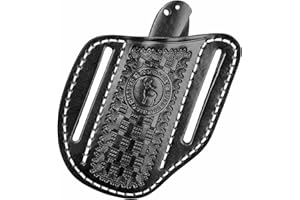 TOURBN Tourbon Leather Pocket Folding Knife Sheath for Belt EDC Holster Man Cross Draw Right Side Carry Open Top Carrier