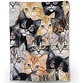 Ti Caldi Cute Cats Blanket - Soft, Cozy, Lightweight Flannel Throw Blanket - Perfect for Couch, Bed, Travel - Fuzzy, Fluffy Home Decor for Indoor and Outdoor Use 60"x50"