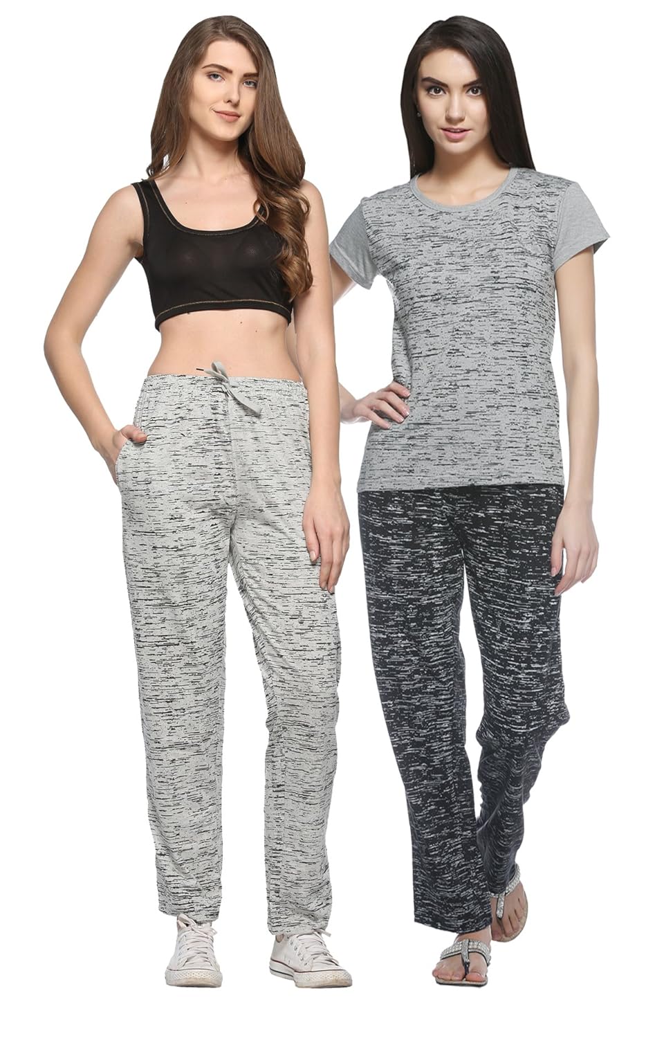 shaun women's cotton track pants (pack of 2)