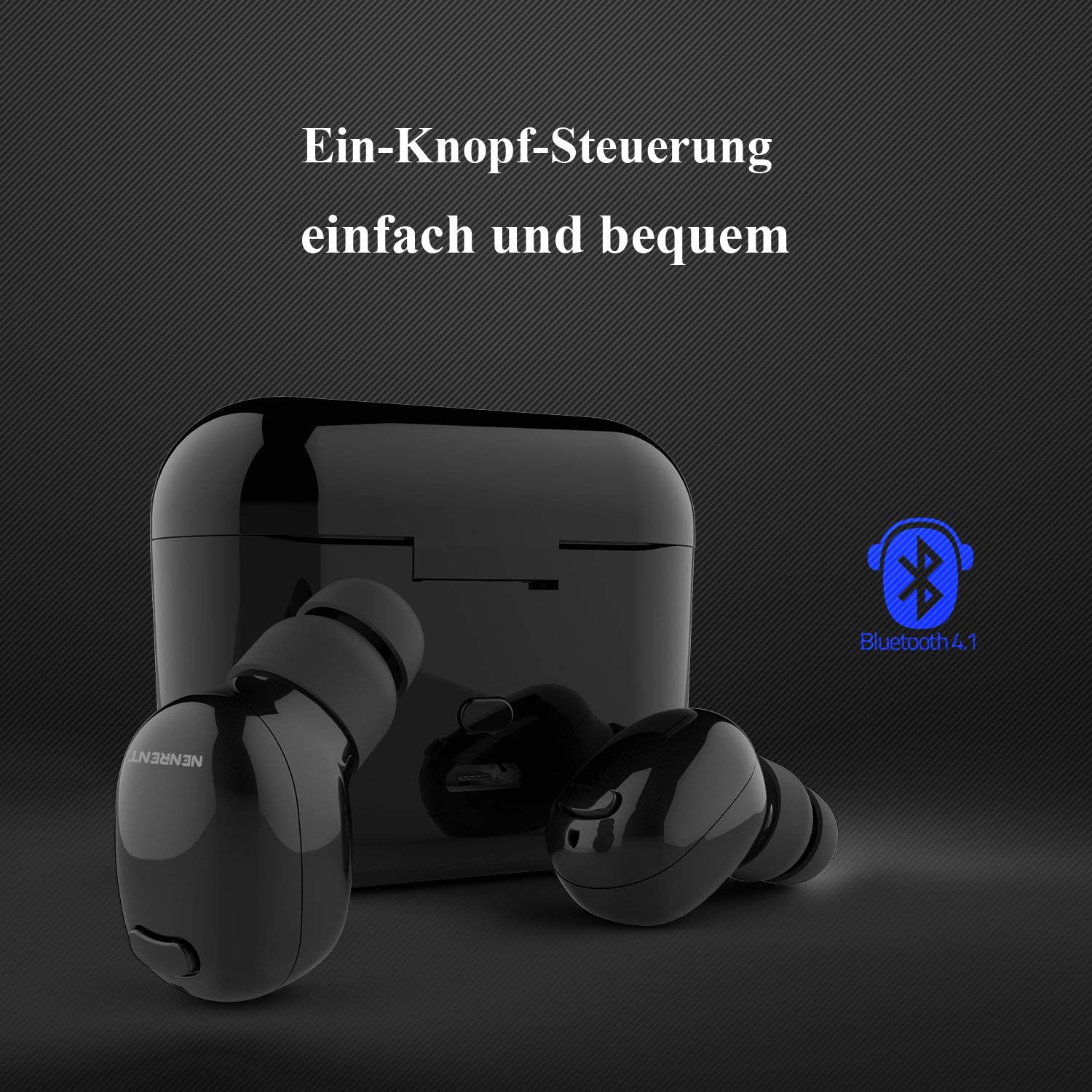 NENRENT S570 TWS Bluetooth Earbuds 5.0 Ture Wireless Earpiece HD Stereo Audio Sound Wireless Bluetooth Headphones with Charging Case 24 H Music Playtime
