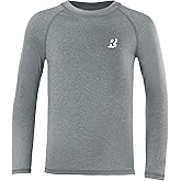 Roadbox Boys Rash Guard Swim Shirt, UPF 50 Sun Protection Long Sleeve, Quick Dry Swimming Fishing Shirts for Kids Youth