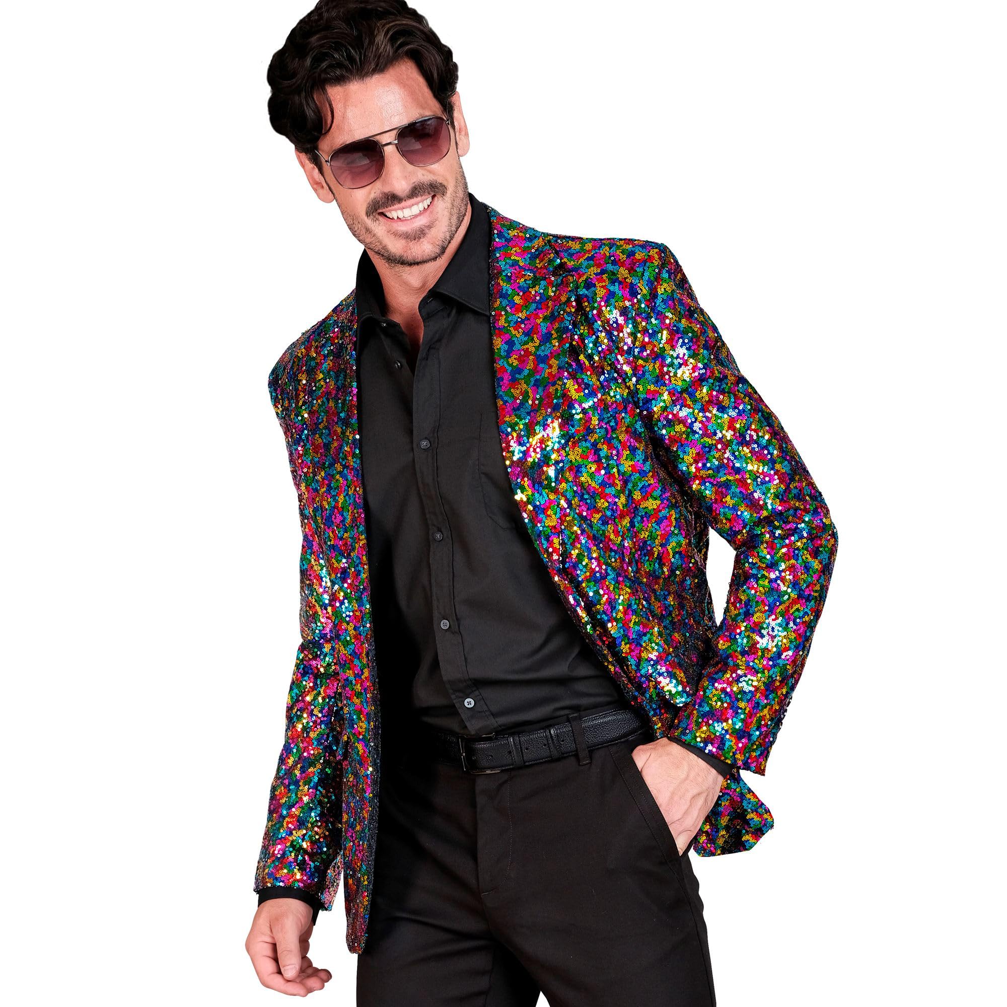 Widmann W MILANO Party Fashion - Party Fashion Men's Sequin Disco Fever Suit Jacket Strike Move — image 1