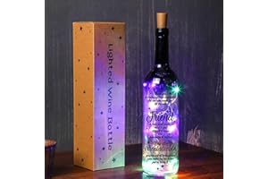 Umigy Christmas Best Friendship Gift for Women Wine Bottle Lights with Cork Gift for Friend Light up Lamp Decor LED Glass Waterproof Cork Decor for Home Birthday Holiday Friendship Elegance Decoration