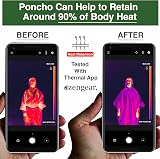 aZengear Emergency Survival Poncho 4pc Thermal Mylar Foil Hooded Green view 4