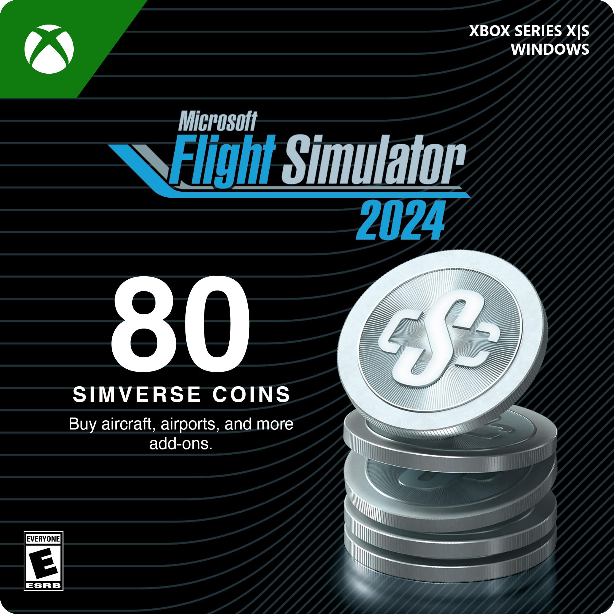 Microsoft Flight Simulator 2024 - 80 Simverse Coins - Xbox & Windows 10 [Digital Code]