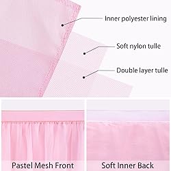 9FT Pink Tulle Table Skirt 2 Layer Tutu Table